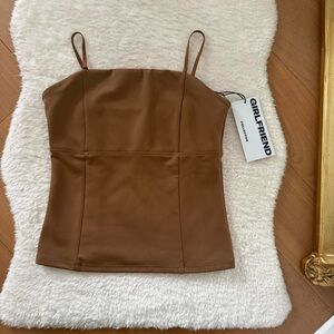 Brown workout tank top strapless tube top from Girlfriend Collective size medium